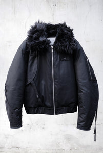 FAUX FUR PRINTED BOMBER