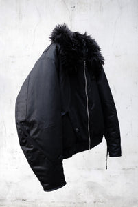 FAUX FUR PRINTED BOMBER